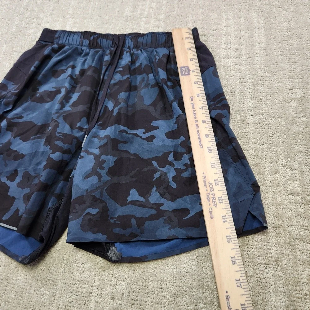 Lululemon Surge Shorts Men XS Lined Blue Camo Training Athleisure 5